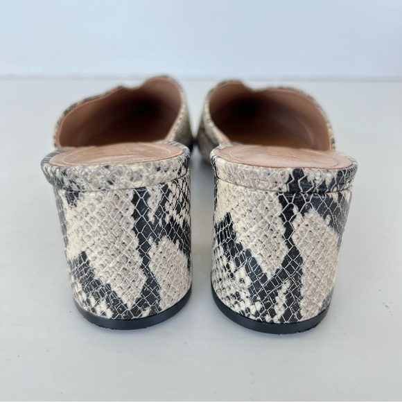 SCHUTZ Dauani Houndstooth Snake Print Leather Slip-on Pointed Toe Mule Pump Sz 8 - Picture 7 of 11